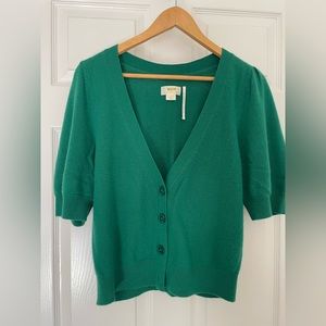 Anthropologie Maeve Beth Puff-Sleeved Cashmere Cardigan
